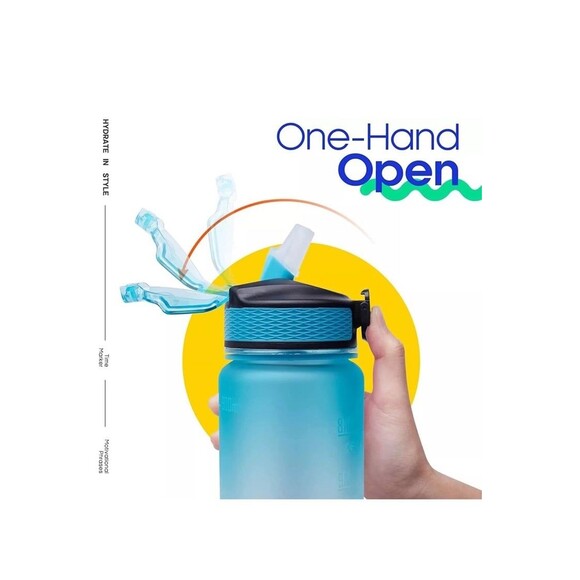 NWT 32 OZ motivational water bottle with straw time marker BPA & toxins free - Picture 10 of 12